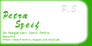 petra szeif business card